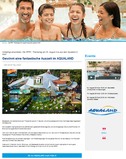 Aqualand Microsite